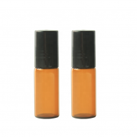 3ml 5ml refillable amber glass roll on perfume bottle with stainless steel roller ball