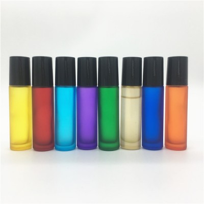 Thick 10ml Frosted Glass Roll On Bottles Natural Roller Ball Essential Oil Vials Empty Refillable Perfume Bottle