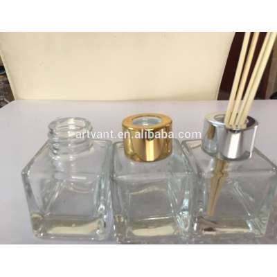 50 ml Square Diffuser Aromatherapy Glass Bottle /Transparent Glass Bottle With Silver /Gold /Black Cap