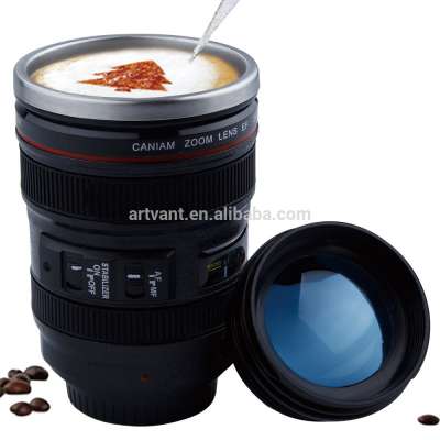 400ml Camera Lens Stainless Steel Water Mug With Lid New Fantastic Stainless Steel Coffee Mugs Tea Cups