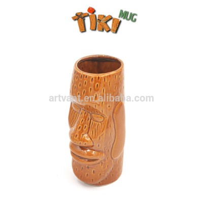 400-500ml Wholesale Hawaii Tiki Mugs Cocktail Cup Beer Beverage Mug Wine Mug Ceramic Easter Islander Tiki Mug