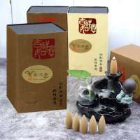 40pcs Long Bullet Head Backflow Incense Cones for Backflow Incense Burner Tower Incense Mixed Scent Aromatherapy Fresh Air Aroma