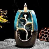 Wholesale Mountain River Backflow Incense Burner Waterfall Incense Censer Ceramic Incense Holder for Home Office Hotel